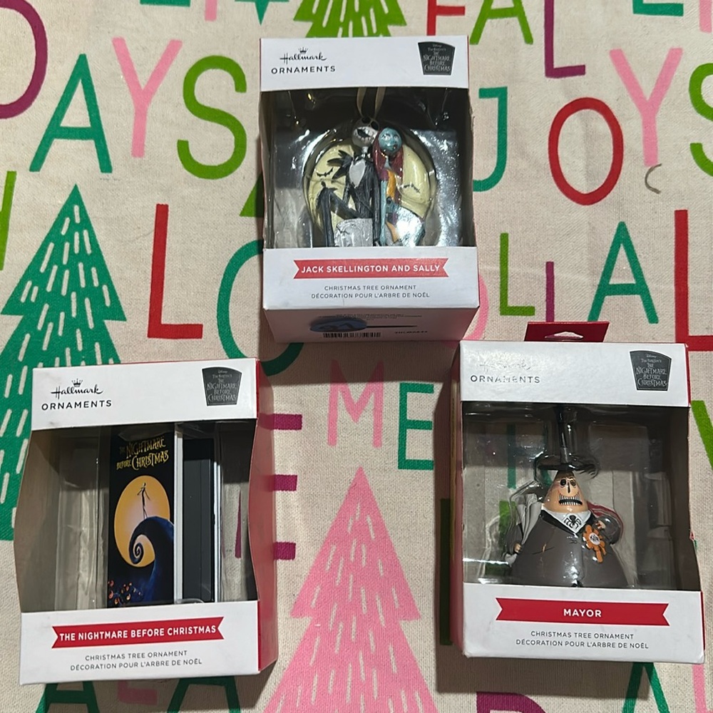 3 Brand new Hallmark Nightmare Before Christmas ornaments